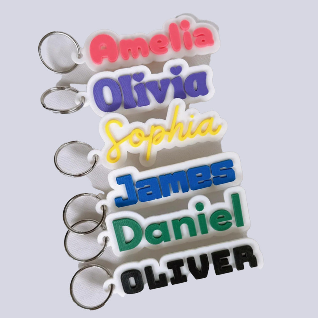 Custom 3D Printed Name/Letter Keychain – Contour Shaped