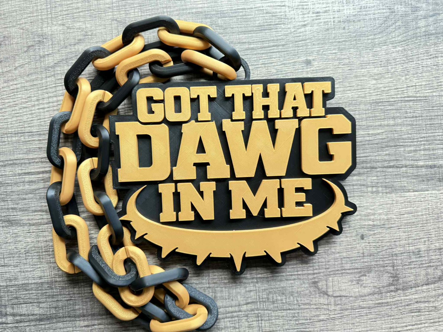 “Got That Dog In Me” Turnover Chain – 3D Printed
