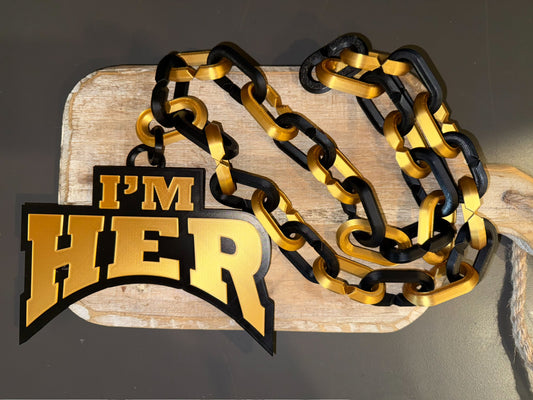 “I’m Her” Turnover Chain – 3D Printed Statement Piece