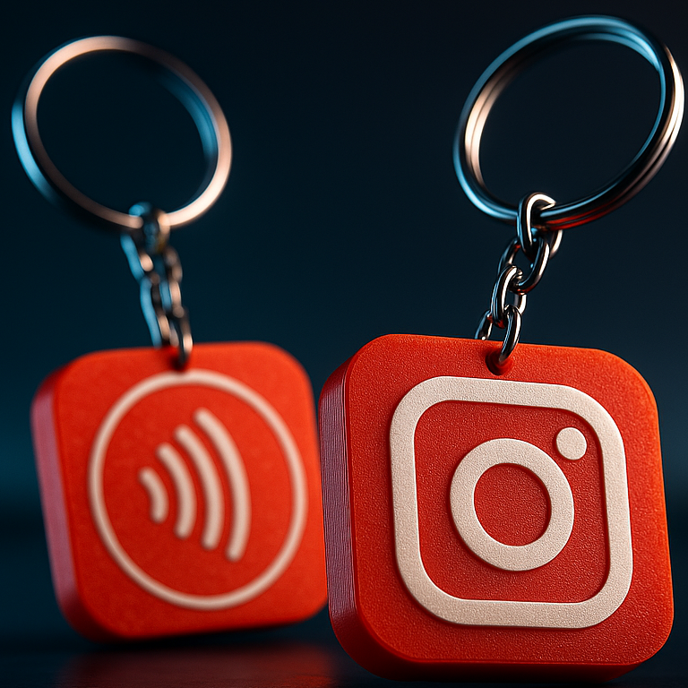 Smart 3D Instagram Just Tap™ NFC Keychain