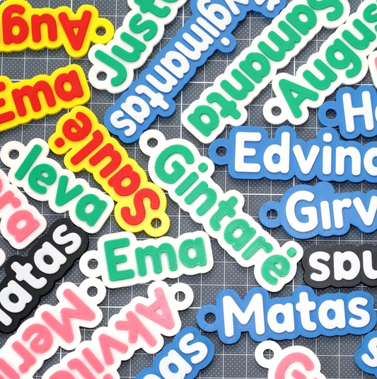 Custom 3D Printed Name/Letter Keychain – Contour Shaped